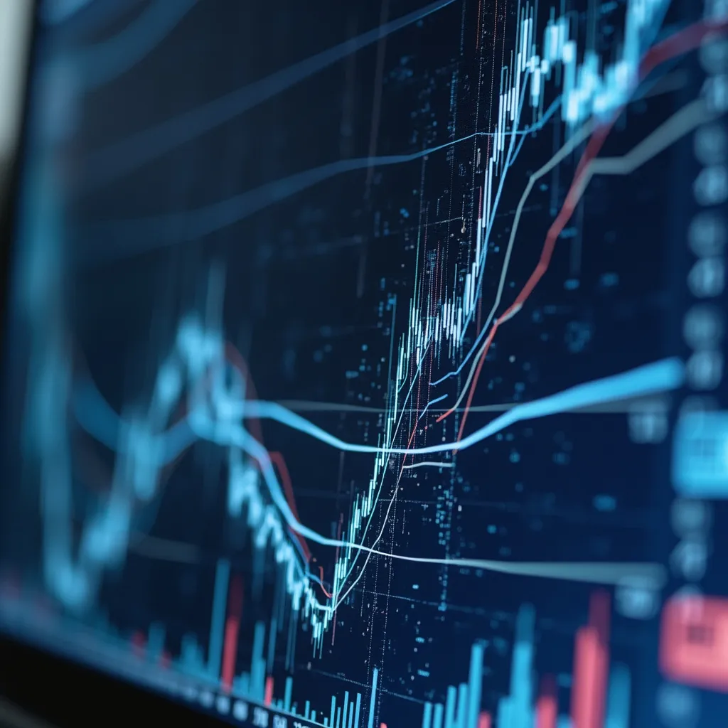 Gráficos financieros en pantalla