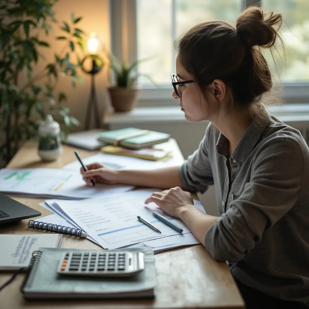 Persona trabajando en planificación financiera
